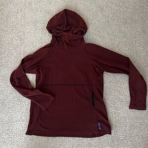 Maroon Melanzana fleece hoodie